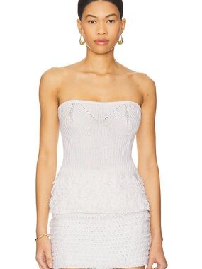 Cream Off-Shoulder Knit Peplum Sweater Top